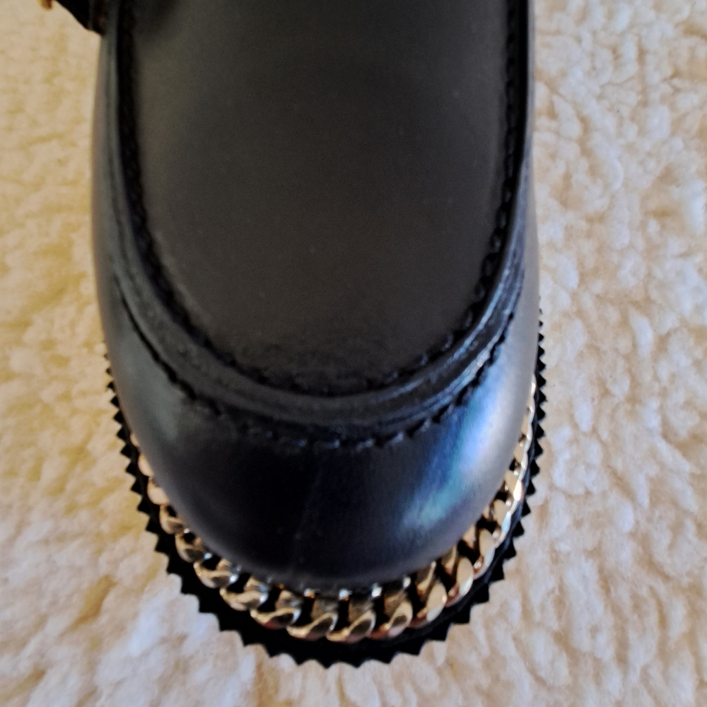 Givenchy Black Leather Monk Strap Derby with Gold Buckles - Picture 7 of 16